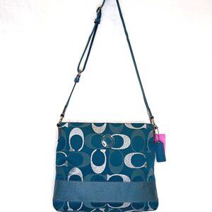 Coach Metalic Signature File Striped Bag